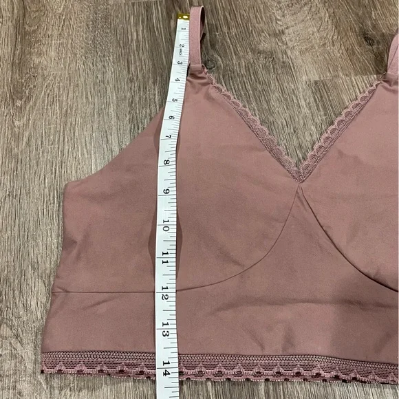 Nike Yoga Indy Luxe Light Support Padded Sports Bra With Lace Size XL Pink Blush - Picture 8 of 9